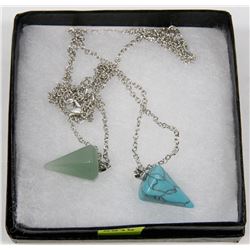 NEW! LOT OF 2 NATURAL GEMSTONE CHARM PENDANTS