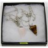 Image 1 : NEW! LOT OF 2 NATURAL GEMSTONE CHARM PENDANTS