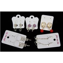 NEW! 5 PAIRS OF DESIGNER FASHION EARRINGS