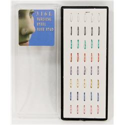 NEW! 40PC ANTI-ALLERGIC SURGICAL NOSE RINGS