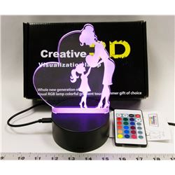 NEW 3D VISUAL RGB NIGHT LIGHT WITH REMOTE