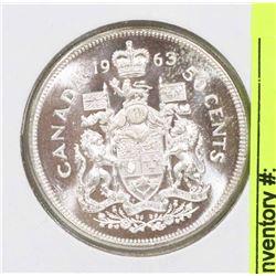 1963 CANADIAN 50 CENT COIN.