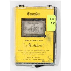CANADIAN SILVER .999 JOHN CABOTS SHIP "MATTHEW"