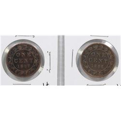 CANADIAN LARGE ONE CENT COINS 1887  1888.