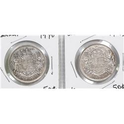 CANADIAN SILVER FIFTY CENT COINS  1940  1943.