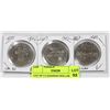 Image 1 : LOT OF 3 CANADIAN DOLLAR COINS - 1871-1971 BC,