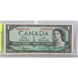CANADIAN 1954 DOLLAR NOTE REPLACEMENT BILL.