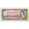 Image 1 : CANADIAN 1954 TWO DOLLAR BILL.
