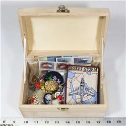 BOX W/ESTATE COLLECTIBLES - PATCHES,