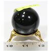 Image 1 : OBSIDIAN BLACK SPHERE ON STAND -