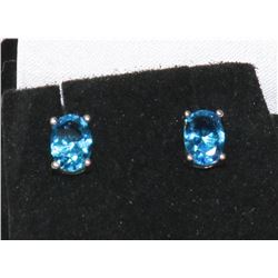2.00 CARAT BLUE TOPAZ EARRINGS