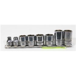 RAIL OF 8  ASSORTED SNAP ON SOCKETS