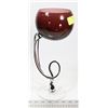 Image 1 : 13" PURPLE GLASS, WINE GLASS