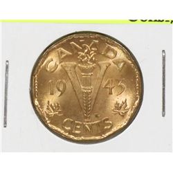 BRILLIANT UNC 1943 TOMBAC WWII VICTORY NICKEL