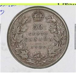 1920 SMALL 0 EV SILVER 50 CENT COIN