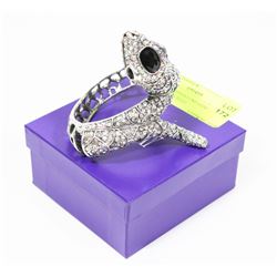 SERPENT RHINESTONE COVERED BANGLE BRACELET