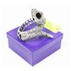 Image 1 : SERPENT RHINESTONE COVERED BANGLE BRACELET