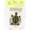 Image 1 : GREEN RHINESTONE TURTLE RING