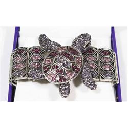 PURPLE RHINESTONE TURTLE BRACELET