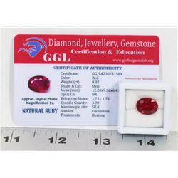#95-NATURAL RED RUBY GEMSTONE 8.02 CT