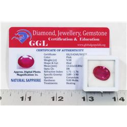 #90-NATURAL PINK SAPPHIRE GEMSTONE 9.58 CT