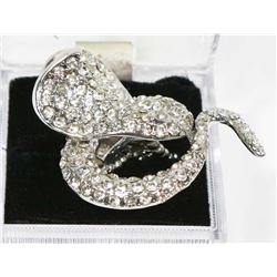 RHINESTONE COBRA RING
