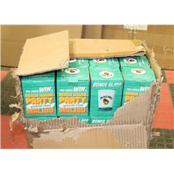 CASE OF MALIBU BONUS GLASSES.