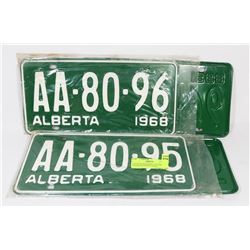 2 SETS OF MATCHING LICENSE PLATES IN CONSECUTIVE