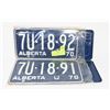 Image 1 : 2 PAIR OF 1970 ALBERTA LICENSE PLATES, NEVER USED