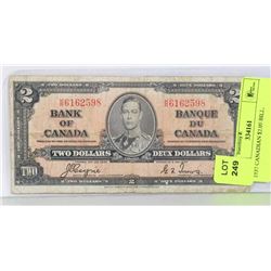 1937 CANADIAN $2.00 BILL.
