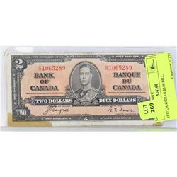 1937 CANADIAN $2.00 BILL.