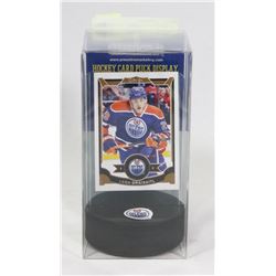 LEON DRAISAITL ROOKIE CARD & PUCK HOLDER