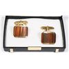 Image 1 : PAIR OF VINTAGE TIGERS EYE CUFFLINKS