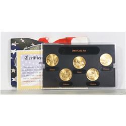 2003 US GOLD EDITION 25 CENT SET.