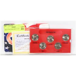 2002 US DENVER MINT 25 CENT SET.
