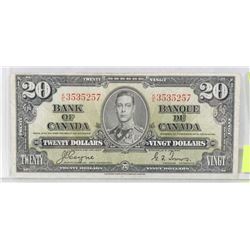 1937 CANADIAN $20.00 BILL.