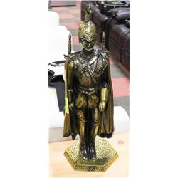 YELLOW BRASS KNIGHT, FIREPLACE TOOLS.