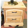Image 1 : 2 DRAWER LIGHT WOOD NIGHT STAND.