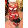 Image 1 : NEW 3  RED SHOWHOME “HOME”  STORAGE STOOLS SET