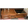 Image 1 : WOOD & GLASS COFFEE TABLE.