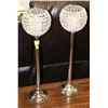 Image 1 : LOT OF 2 SILVER AND CRYSTAL CANDLE STICKS