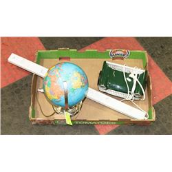 LIGHT UP GLOBE, CAR, AND STRIP LIGHT.