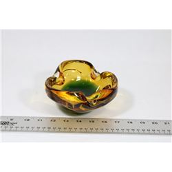 ANTIQUE ART DECO GLASS ASHTRAY