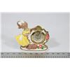 Image 1 : VINTAGE GERMAN CLOCK GIRL AND CAT STATUE