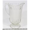 Image 1 : VINTAGE FROSTED GLASS WATER PITCHER