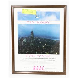 FRAMED 1961 BRITISH AIRLINES AD 10X13
