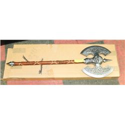 SILVER & GOLD BATTLE AXE.