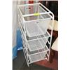 Image 1 : WHITE 3 BASKET FRAMED STORAGE UNIT.