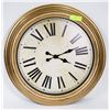 Image 1 : LARGE 24" GOLD TONE WALL CLOCK BATTERY OPERATED.