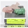 Image 1 : LOT OF 3 JADE & QUARTZ ANIMALS
